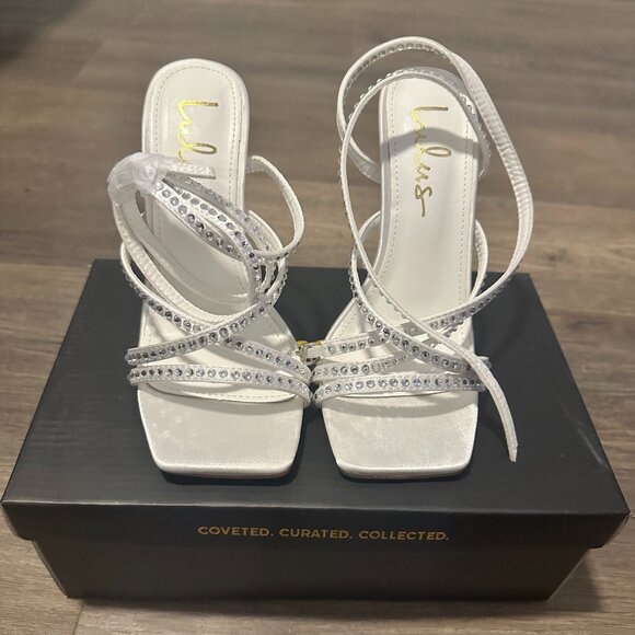 Lulu's women's sandal heels - 5.5 - White (never worn) - Picture 1 of 4